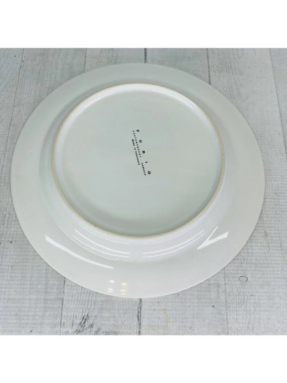 Furio FUO33 Blue Band Gold Pocket Watches Stoneware White Dinner Plates Set 4